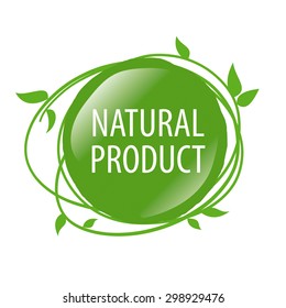 Round vector logo for organic food