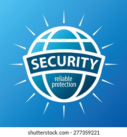 Round vector logo protection globe