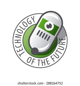 Round vector logo Robot Technology