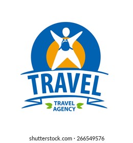 Round Vector Logo Tourist With A Backpack