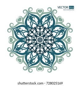 Round vector ornament in Asian style. Element for design. The set designer. For decorating of wedding invitations, greeting cards, advertising brochures, and jewelry. Vector illustration, pattern.