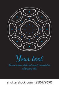 Round vector ornament. Circle design. Invitation, card or banner with text template. Lace. National ornament.