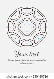 Round vector ornament. Circle design. Invitation, card or banner with text template. Lace. National ornament.