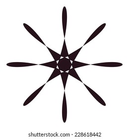 Round vector ornament Mandala. Black and white 