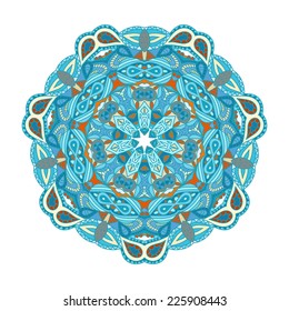 Ornamento vectorial redondo Mandala. Símbolo de orientación tradicional.