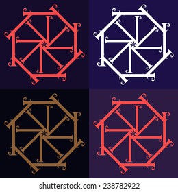 Round vector ornament Mandala. Traditional orient symbol. Print