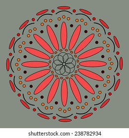 Round vector ornament Mandala. Traditional orient symbol. Print