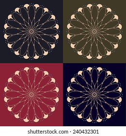 Round vector ornament Mandala. Traditional orient symbol. Print