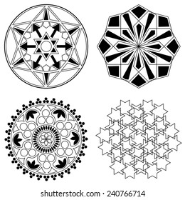 Round vector ornament Mandala. Traditional orient symbol. Print