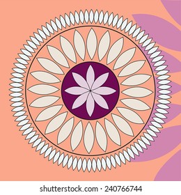 Round vector ornament Mandala. Traditional orient symbol. Print