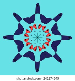 Round vector ornament Mandala. Traditional orient symbol. Print