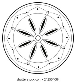 Round vector ornament Mandala. Traditional orient symbol. Print
