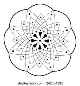 Round vector ornament Mandala. Traditional orient symbol. Print
