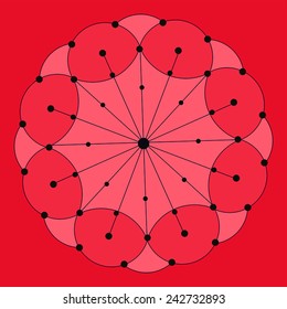 Round vector ornament Mandala. Traditional orient symbol. Print