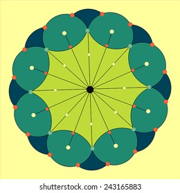 Round vector ornament Mandala. Traditional orient symbol. Print