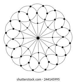 Round vector ornament Mandala. Traditional orient symbol. Print
