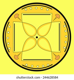 Round vector ornament Mandala. Traditional orient symbol. Print