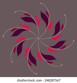 Round vector ornament Mandala. Traditional orient symbol. Print