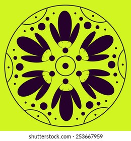 Round vector ornament Mandala. Traditional orient symbol. Print