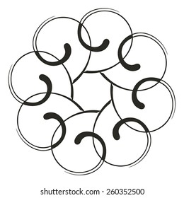 Round vector ornament Mandala. Traditional orient symbol. Print