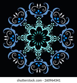 Round vector ornament Mandala. Traditional orient symbol. Print
