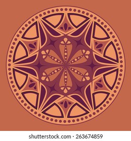 Round vector ornament Mandala. Traditional orient symbol. Print
