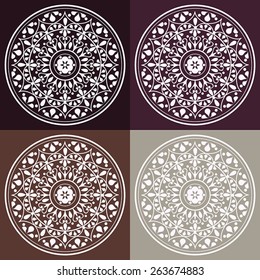 Round vector ornament Mandala. Traditional orient symbol. Print