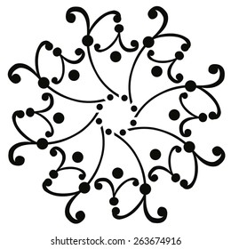 Round vector ornament Mandala. Traditional orient symbol. Print