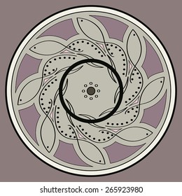 Round vector ornament Mandala. Traditional orient symbol. Print