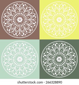Round vector ornament Mandala. Traditional orient symbol. Print