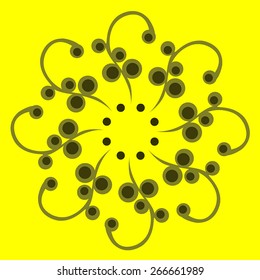 Round vector ornament Mandala. Traditional orient symbol. Print