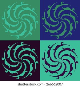 Round vector ornament Mandala. Traditional orient symbol. Print
