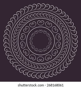 Round vector ornament Mandala. Traditional orient symbol. Print