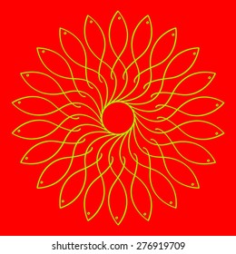 Round vector ornament Mandala. Traditional orient symbol. Print