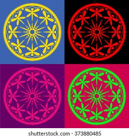 Round vector ornament Mandala. Traditional orient symbol. 