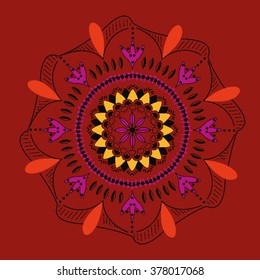 Round vector ornament Mandala. Traditional orient symbol. 