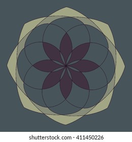 Round vector ornament Mandala. Traditional orient symbol. 