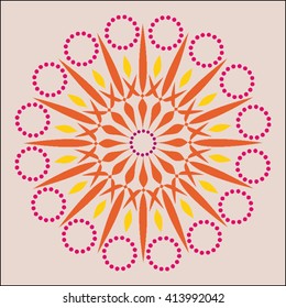 Round vector ornament Mandala. Traditional orient symbol. 