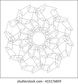 Round vector ornament Mandala. Traditional orient symbol. Print