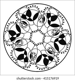 Round vector ornament Mandala. Traditional orient symbol. Print