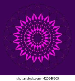 Vector redondo ornamento Mandala. Símbolo de oriente tradicional. 