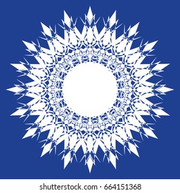 Round vector ornament on blue background