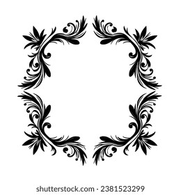 Round vector Ornamental Corner Frame and filigree floral ornament vector