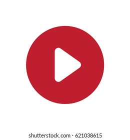 Round vector play button icon