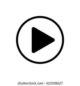 Round vector play button icon