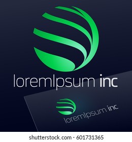 Round vector sign. Green logo for Ecology, Pharmacy, Medicine activity.