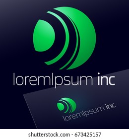 Round vector sign. Green logo for Ecology, Pharmacy, Medicine activity.