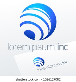 Round vector sign. Logo for Business, Technology and Corporation.