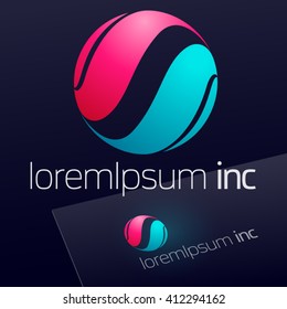 Round vector sign. Logo for Business, Technology, Corporation.