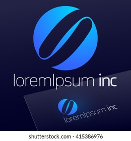 Round vector sign. Logo for Business, Technology and Corporation.